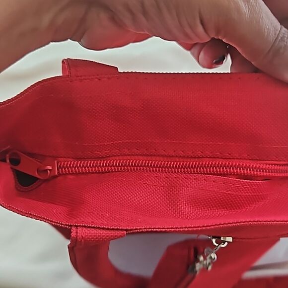 Puerto Vallarta Women's Souvenir Beach Tote With Coin Purse Small Red/ White - Picture 5 of 16